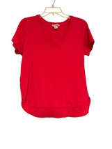 Tommy Bahama Womens T Shirt Size L Red Cotton Scoop Neck High Low Pullov... - $14.73