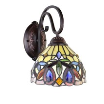 Chloe Lighting Serenity Victorian Tiffany-Style Dark Bronze 1 Light Wall... - £90.96 GBP