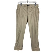 Tommy Hilfiger Womens Casual Pants With Tab Roll Up Legs Sz 10 Khaki Lightweigt - £14.45 GBP