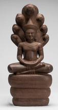 Antique Bayon Style Khmer Stone Seated Naga Meditation Buddha - 74cm/30&quot; - £4,955.61 GBP
