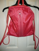 No Boundaries Women&#39;s Drawstring Bag Backpack New Coral Nylon - £12.04 GBP