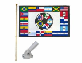 Ant Enterprises 5&#39; Wood Flag Pole Kit W/Nylon White Bracket 3x5 South American S - £19.89 GBP