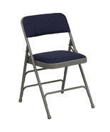 HERCULES Series Curved Triple Braced Navy Fabric Folding Chair - $84.64