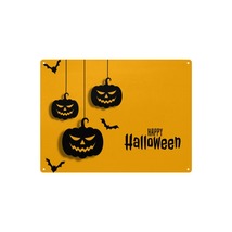 Happy Halloween Pumpkin Metal Tin Sign Home Office Bar Cafe Decor - £14.94 GBP