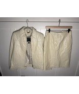 Vintage Danier Ivory Genuine Leather 2 Piece Jacket Skirt Set Lined Size... - $239.28 CAD