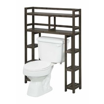 Solid Wood Over the Toilet Bathroom Storage Unit in Dark Brown Finish - $352.24