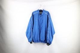 Vintage Nike Mens XL Travis Scott Mini Swoosh Full Zip Windbreaker Jacket Blue - $59.35