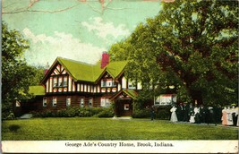 George Ade Country Home Brook Indiana IN 1912 DB Postcard T17 - £2.25 GBP