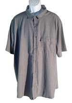 AVALANCHE OUTDOOR Men&#39;s Short Sleeve Button Down Polyester Shirt Gray XXL - £12.24 GBP