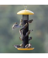 Durable Metal Mesh Tube Hanging Bird Feeder with Yellow Top and Perch - $151.25 CAD