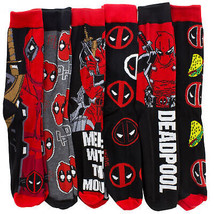 Deadpool Merc with The Mouth 6-Pack Crew Socks Set Multi-Color - £18.25 GBP