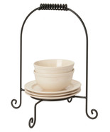 DINNER PLATE STACKER Wrought Iron Dinnerware Display Buffet Caddy USA HA... - £30.90 GBP