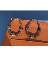 Vintage Retro 1960s Classic Loops Gold Tone Earrings Clip 1 1/2&quot; Ribbons... - €15,36 EUR