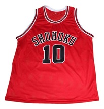 Sakuragi Hanamichi #10 Shohoku Slam Dunk New Men Basketball Jersey Red Any Size image 4