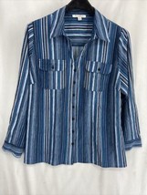 Studio Works Striped Women&#39;s Size 2XL Top Button Shirt Collard NWT $54 - £15.21 GBP