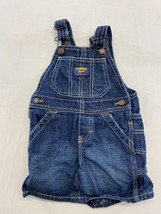 Oshkosh B&#39;gosh Denim Shortalls Size 9 Months Cotton Jeans Short Overalls - £9.26 GBP