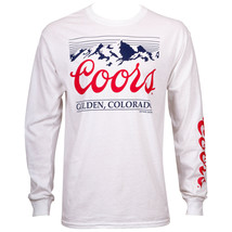 Coors Mountain Logo Sleeve Print Men&#39;s White Long Sleeve Shirt White - $39.98+