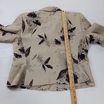Studio 205 Women's Beige/Brown Front Button Floral Blazer Jacket Size 12 image 6