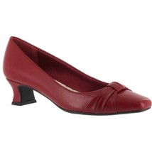 Easy Street Women Low Pump Heels Waive Size US 6.5M Red Faux Leather - £14.07 GBP