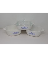 Corning Ware Blue Cornflower 1.5 Qt &amp; 1 Qt Casserole Dish P-1-B &amp; P-1 1/2-B - £34.60 GBP