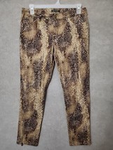 Ralph Lauren Pants Womens 10 Snakeskin Animal Print Ankle Zip Cotton Str... - $29.57