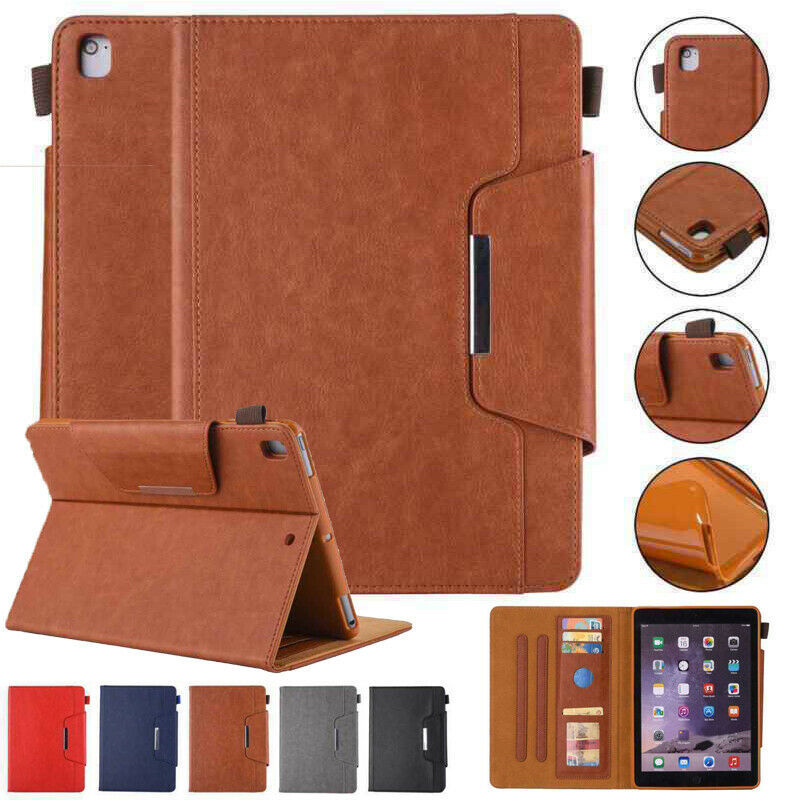 k1 ) Leather wallet Flip Magnetic BACK cover Case for Apple iPad models
