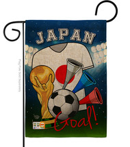 World Cup Japan Soccer Burlap - Impressions Decorative Garden Flag G192100-DB - £18.06 GBP