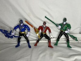 Bandai Power Rangere Samuri Action Figures with Weapons Red Green Blue Lot Of 3 - £11.65 GBP