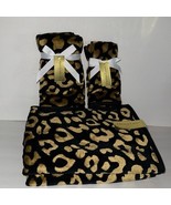 NWT Christian Lacroix 6 Piece Velour Cotton Bath Towel Set Black Gold Le... - €90,80 EUR