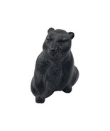 BOMA Carved Sitting Bear CANADA INUIT Black Statue 2 3/4 inch - £7.48 GBP