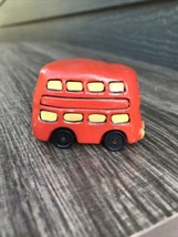 Wallace Berrie &amp; Co Funkymobiles Double Decker Bus Red 1976 Hallmark Handpainted - £11.32 GBP