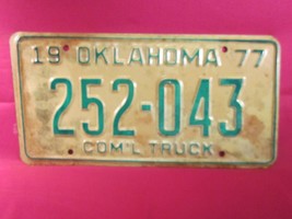LICENSE PLATE Com&#39;l Truck Tag 1977 OKLAHOMA 252 043 Unissued [O1] - $7.68