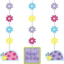 Lil Lady Bug Hanging Cutouts 3 Per Pack 36&quot; Paper Birthday Party Decoration - £11.21 GBP