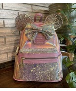 Metallic Pink Mickey Mouse Ears Disney Parks Mini Backpack From Loungefly. - £80.33 GBP