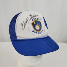 Vintage Beloit Brewers Snapback Trucker Hat Cap MiLB 80s 90s Unknown Autograph - £18.96 GBP