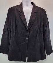 L) Vintage Harve Benard Holtzman Linen Single Button Black Blazer Jacket - $221.25 MXN