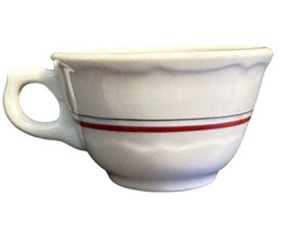 VTG Syracuse China Restaurant Ware Diner Red  Stripe Heavy Coffee Cup Mu... - £9.45 GBP