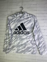 Adidas Logo Digitized Print Long Sleeve Pullover Hoodie Boys Size L 14-16 - £16.23 GBP