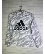 Adidas Logo Digitized Print Long Sleeve Pullover Hoodie Boys Size L 14-16 - £16.56 GBP
