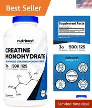 3,000mg Micronized Creatine Monohydrate in 500 Capsules - GMP Certified ... - $924.75 MXN