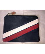 Saks Fifth Avenue cosmetic bag red white vintage zipper - $10.74 CAD