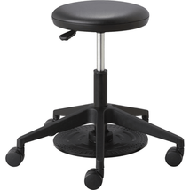 Adjustable Safco Lab Stool with Foot Pedal - Black Vinyl Seat - $4,208.83 MXN