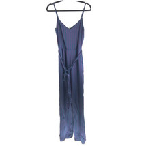 L&#39;Agence Camisole Jumpsuit Silk Striped Belted Navy Blue Purple Size 2 - $145.00