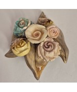 RARE Vintage 1930 Floral Celluloid Pin Brooch 2&quot;×1.5&quot; - $582.99 MXN