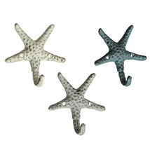 Zeckos Set of 3 Cast Iron Starfish Decorative Wall Hooks Home Décor 4 In... - £29.12 GBP