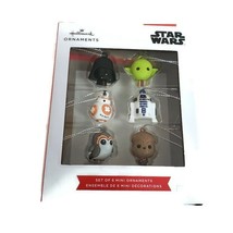 Hallmark Star Wars Set Of 6 MINI Christmas Tree Ornaments Chewbacca R2-D... - £14.98 GBP