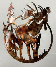 Moose Wildlife Metal Wall Art Accent 14 1/2&quot; wide x 18&quot; tall - £40.23 GBP