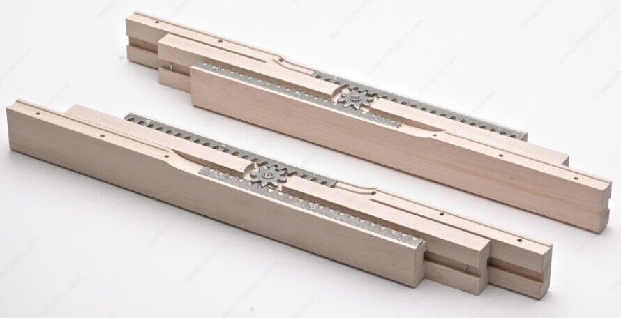 One Pair Equalizer Table Slides with Metal Gear Mechanism in Solid Wood ... - $152.40+