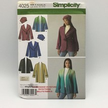 Simplicity 4025 Size A XS, S, M, L, XL Uncut Misses Jacket With Front Va... - $10.00