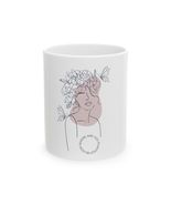 Floral Butterfly Woman Art Love Ceramic Mug Boho Gift Coffee Mug Tea Lovers - $14.20 - $16.00